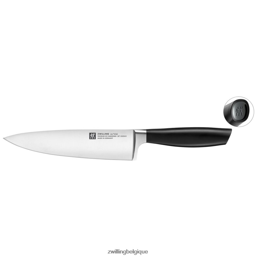 Zwilling all * star 8 pouces, couteau de chef, noir mat coutellerie 206XHX290