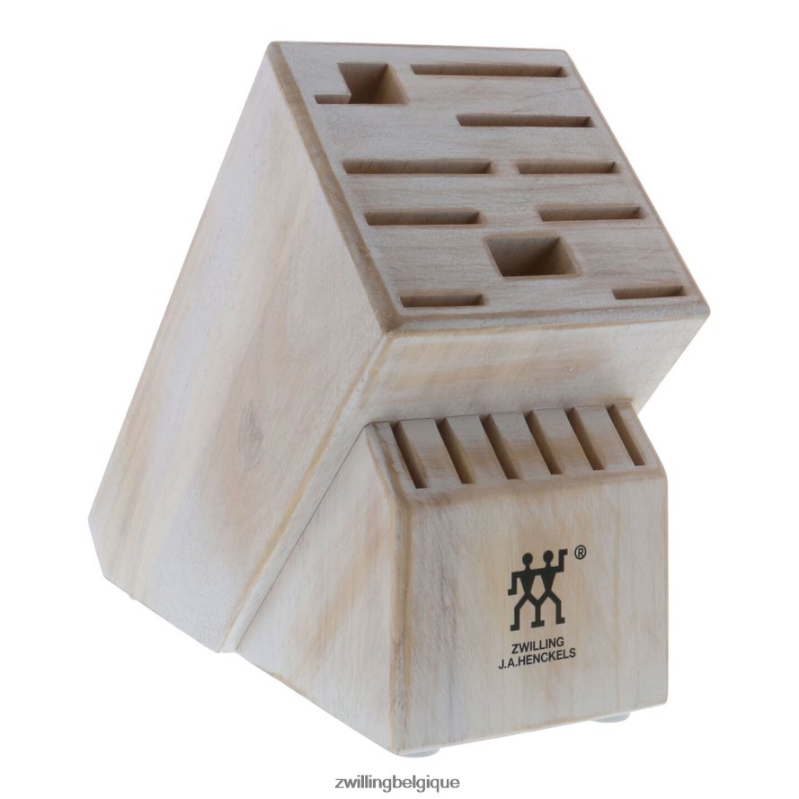 Zwilling bois d'hévéa de stockage, bois d'hévéa, bloc de couteaux blanc rustique double vide coutellerie 206XHX332