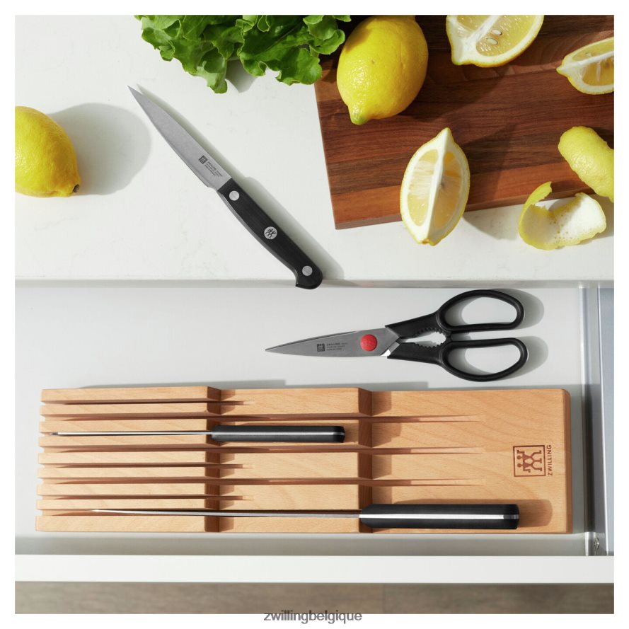Zwilling bois de hêtre de rangement, organisateur de couteaux dans le tiroir coutellerie 206XHX139