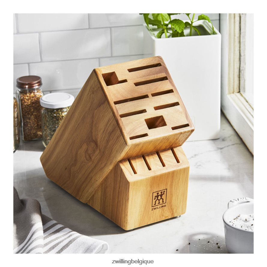 Zwilling bouleau de rangement, bloc à couteaux double en bouleau vide coutellerie 206XHX223