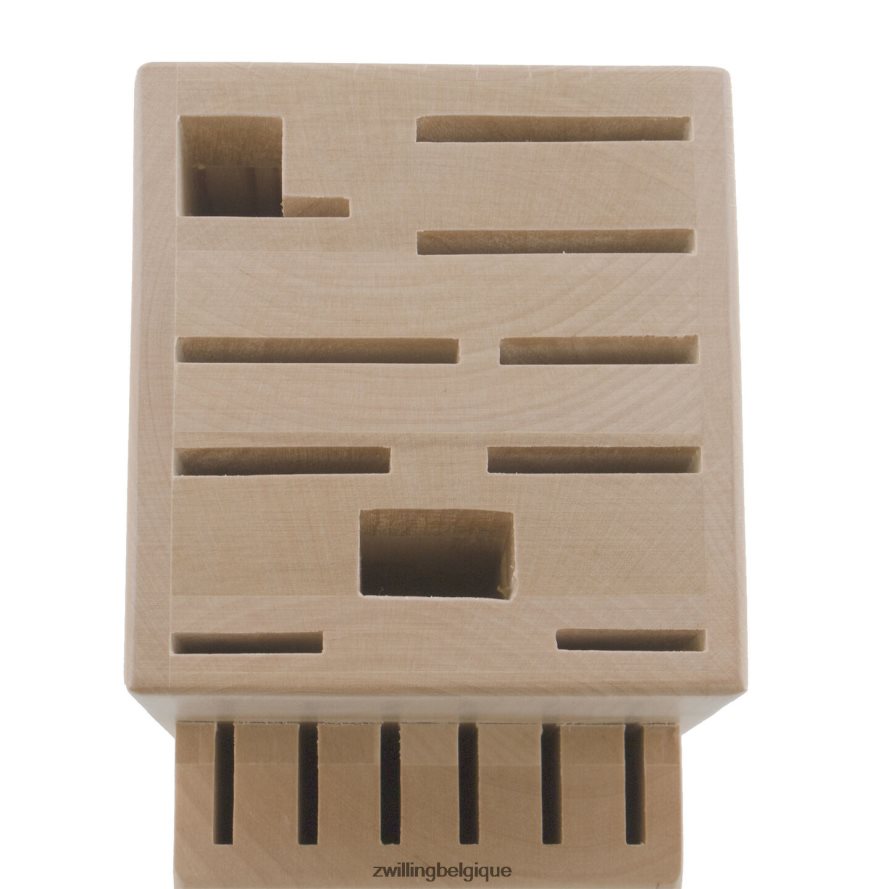 Zwilling bouleau de rangement, bouleau, bloc à couteaux double en bouleau vide coutellerie 206XHX284