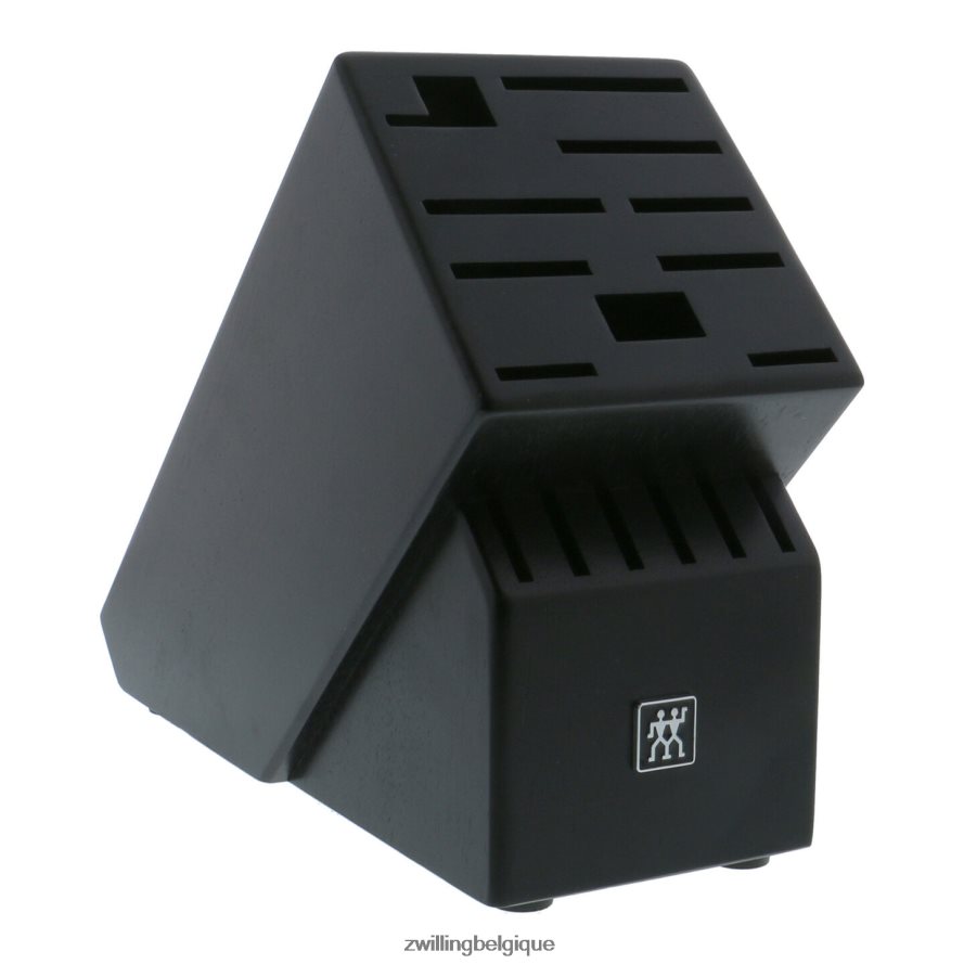 Zwilling frêne de stockage, bois d'hévéa, bloc à couteaux double noir vide coutellerie 206XHX247