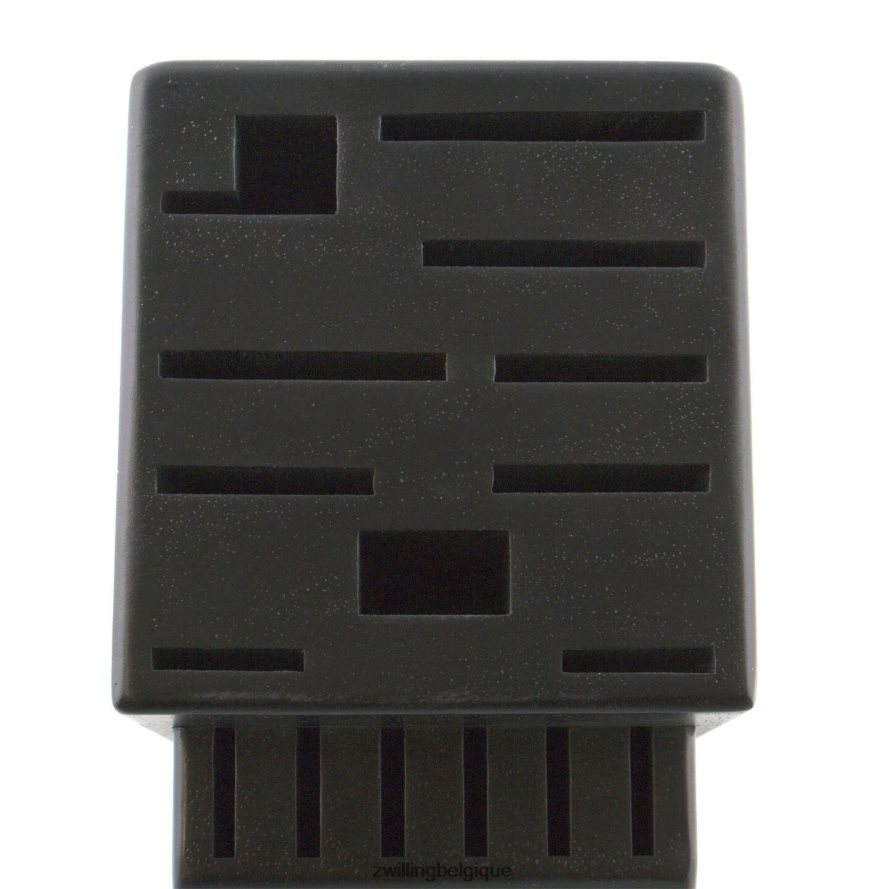 Zwilling frêne de stockage, bois d\'hévéa, bloc à couteaux double noir vide coutellerie 206XHX247