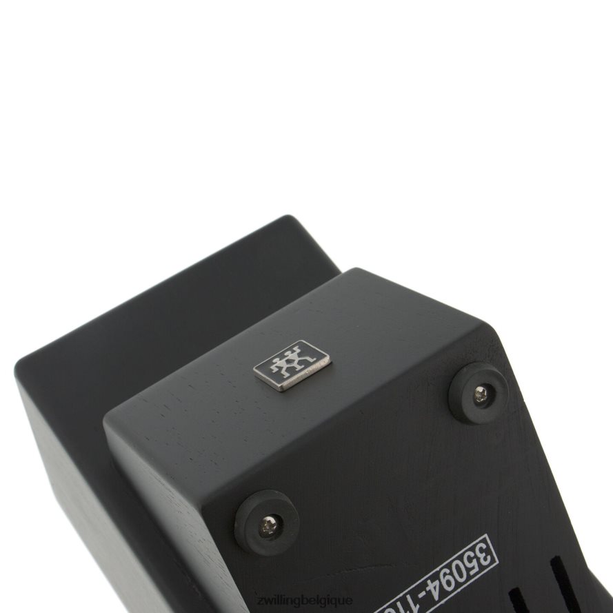 Zwilling frêne de stockage, bois d\'hévéa, bloc à couteaux double noir vide coutellerie 206XHX247