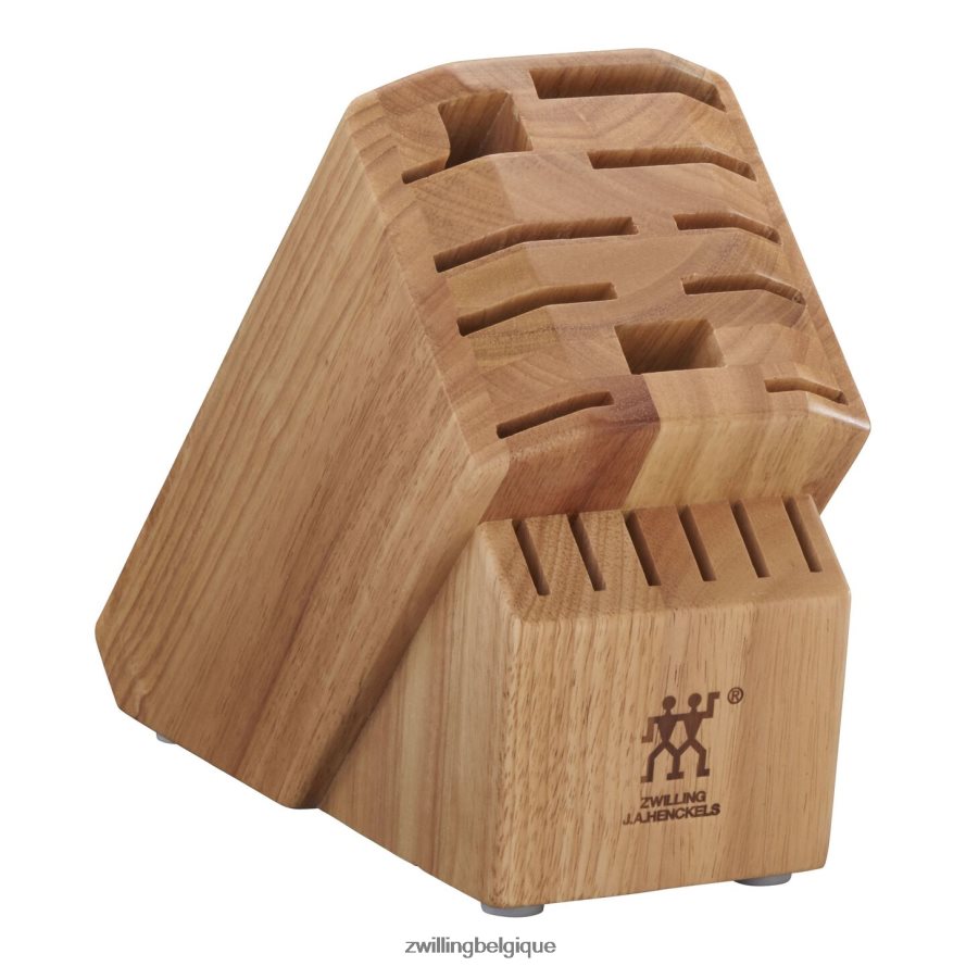 Zwilling rangement bois d'hévéa, bois d'hévéa, bloc couteau pro vide coutellerie 206XHX253
