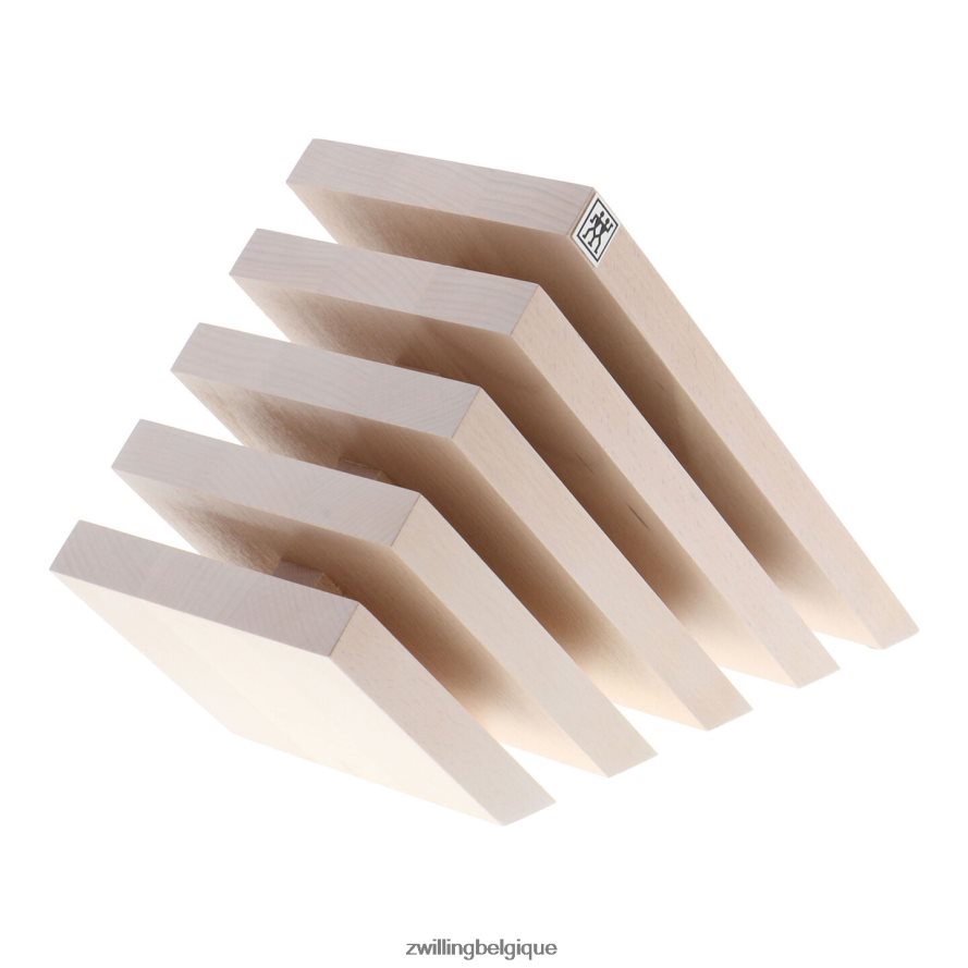 Zwilling rangement en hêtre, hêtre, bloc magnétique italien incliné - teinté blanc coutellerie 206XHX207