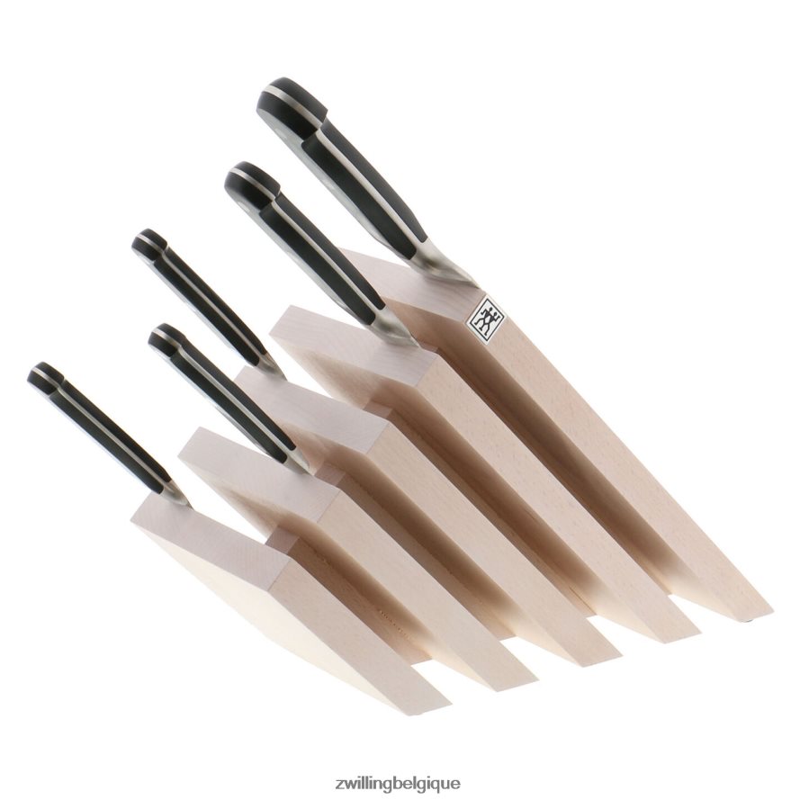 Zwilling rangement en hêtre, hêtre, bloc magnétique italien incliné - teinté blanc coutellerie 206XHX207