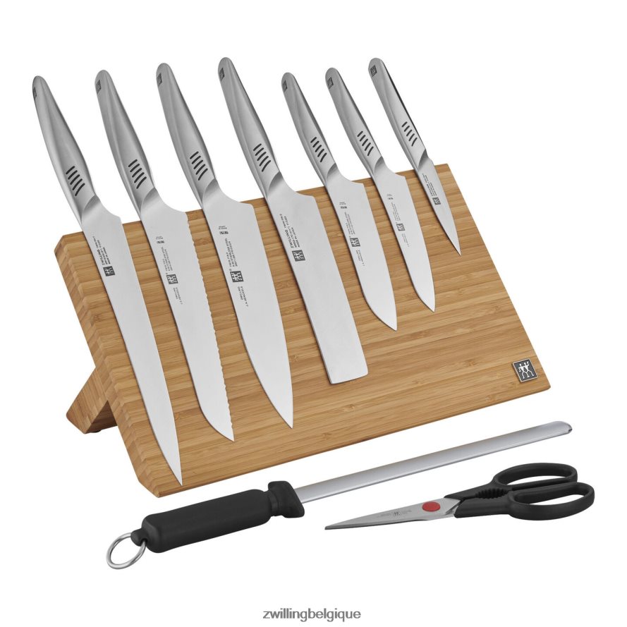 Zwilling Twin Fin II, 10 pièces, chevalet magnétique en bambou coutellerie 206XHX401