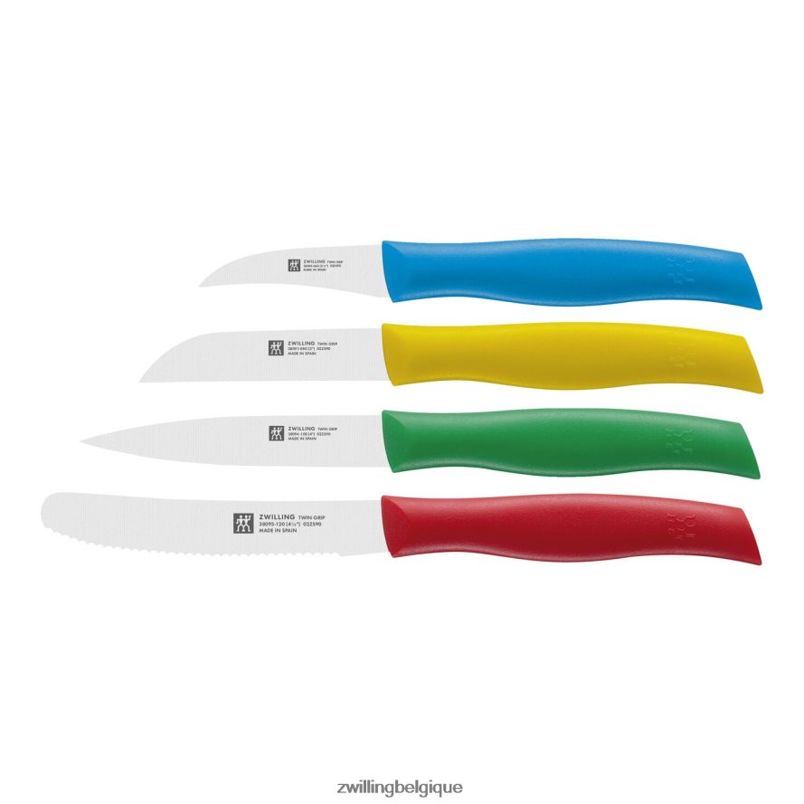 Zwilling Ensemble de 4 couteaux d'office multicolores à double poignée coutellerie 206XHX176