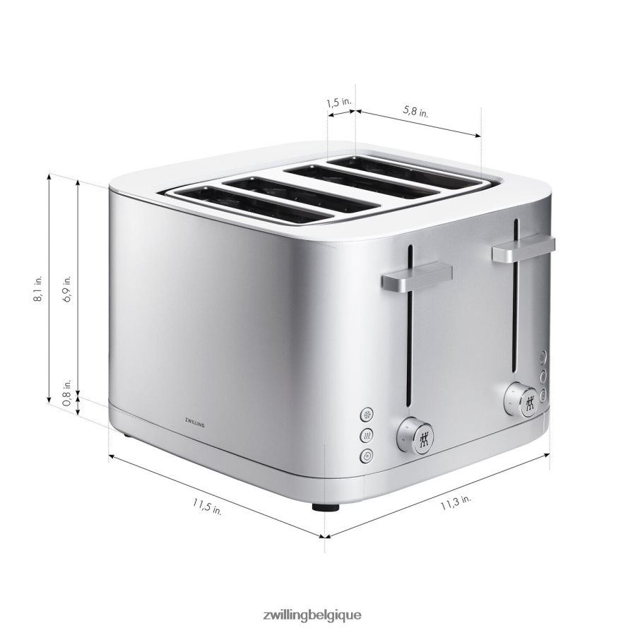 Zwilling grille-pain enfinigy 4 fentes - argent - remis à neuf coutellerie 206XHX561