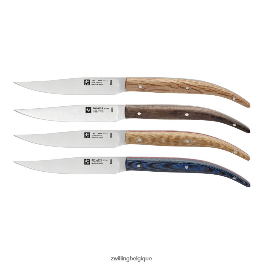 Zwilling Ensembles à steak 4 pièces, ensemble de couteaux à steak Toro dans une boîte de présentation en bois de hêtre coutellerie 206XHX178