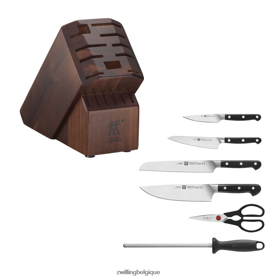 Zwilling pro 7 pièces, jeu de blocs à couteaux, acacia coutellerie 206XHX93