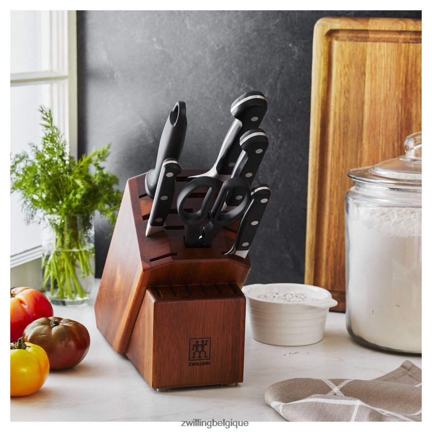 Zwilling pro 7 pièces, jeu de blocs à couteaux, acacia coutellerie 206XHX93