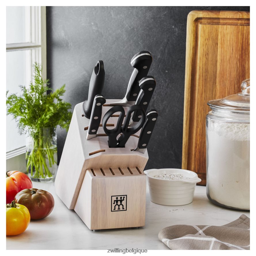 Zwilling pro 7 pièces, jeu de blocs à couteaux, blanc coutellerie 206XHX96