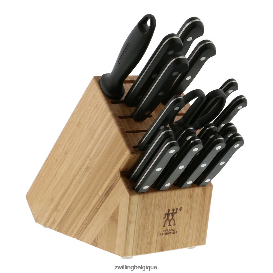 Zwilling twin gourmet 18 pcs, ensemble de blocs de couteaux, naturel coutellerie 206XHX12