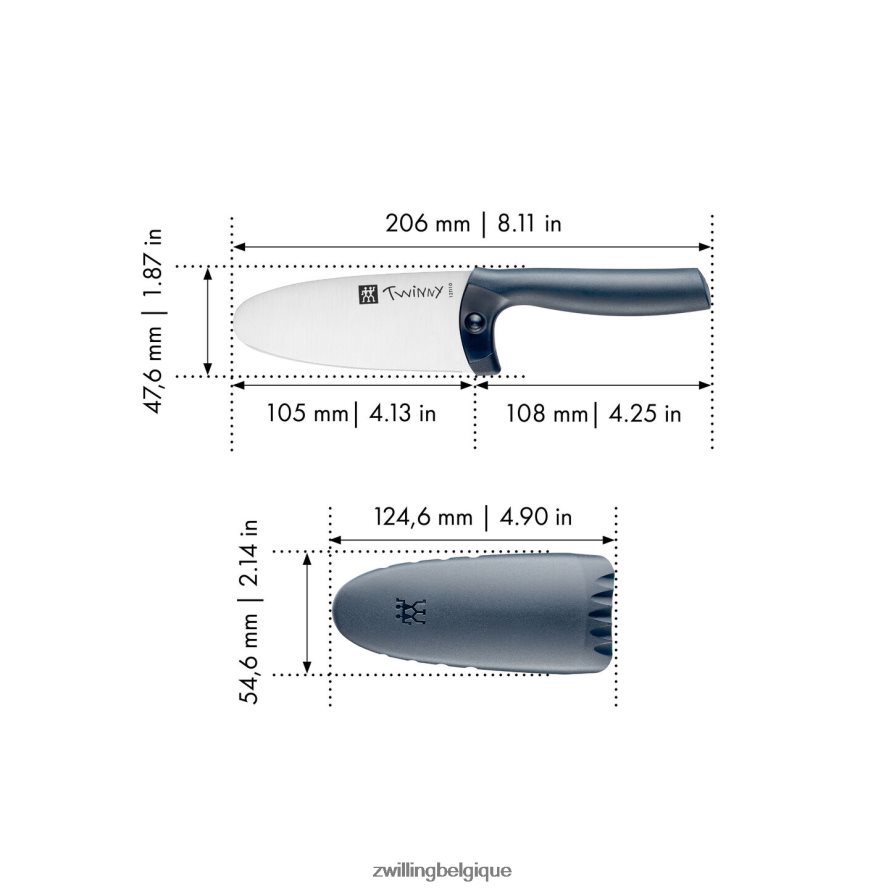 Zwilling twinny 4,25 pouces, couteau de chef, bleu coutellerie 206XHX97