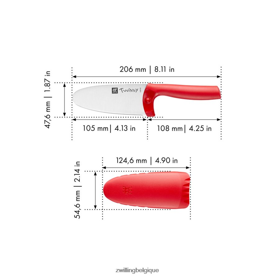 Zwilling twinny 4,25 pouces, couteau de chef, rouge coutellerie 206XHX98