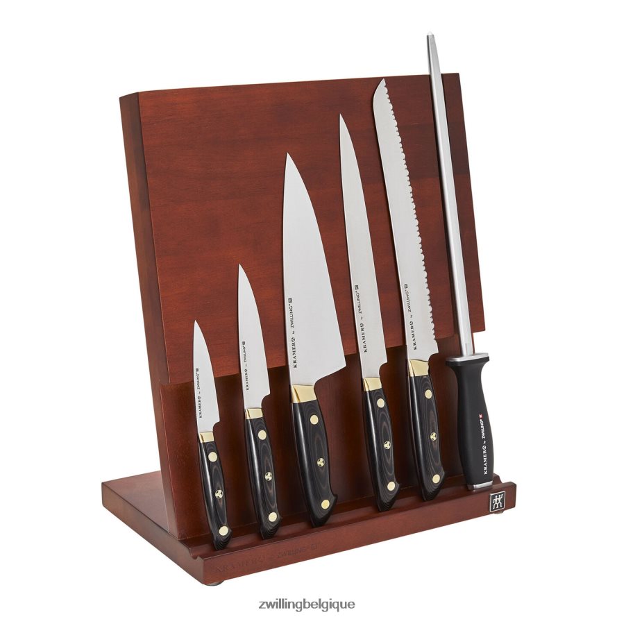 Zwilling bob Kramer carbon 2.0 7 pièces, jeu de blocs à couteaux, marron-noir coutellerie 206XHX248