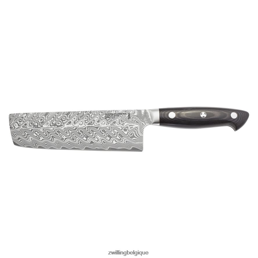 Zwilling Kramer - collection euroline en acier inoxydable damas 6,5 pouces, nakiri coutellerie 206XHX75