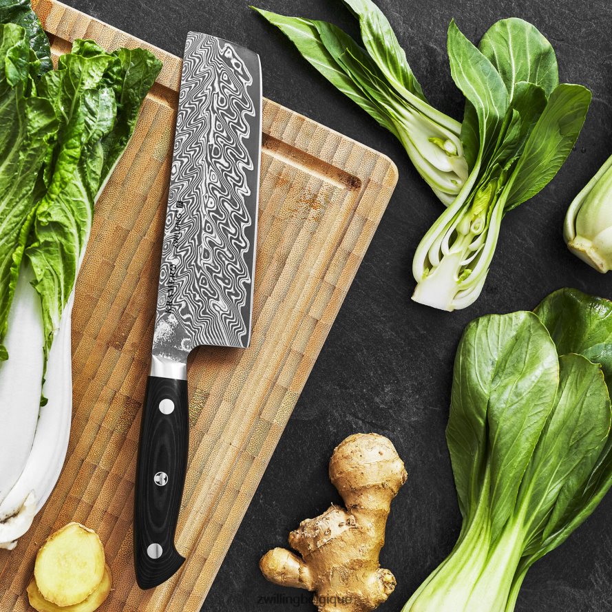 Zwilling Kramer - collection euroline en acier inoxydable damas 6,5 pouces, nakiri coutellerie 206XHX75