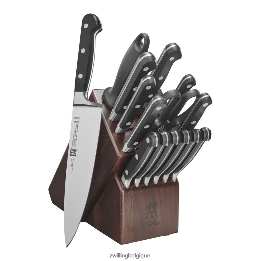 Zwilling Professional S 16 pièces, jeu de blocs à couteaux, noyer coutellerie 206XHX301