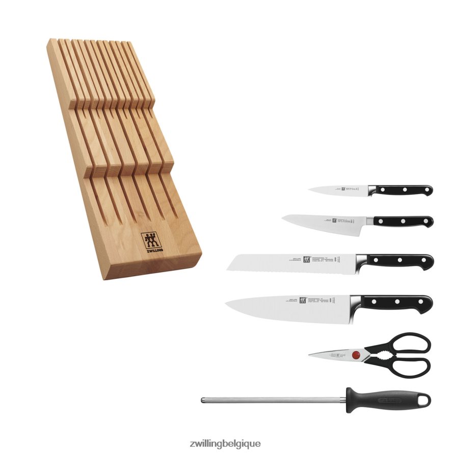 Zwilling Professional S 7 pièces, ensemble de blocs avec plateau à couteaux en bois de hêtre, naturel coutellerie 206XHX150