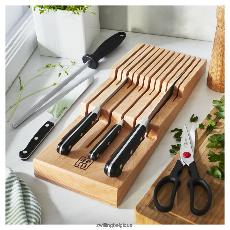 Zwilling Professional S 7 pièces, ensemble de blocs avec plateau à couteaux en bois de hêtre, naturel coutellerie 206XHX150
