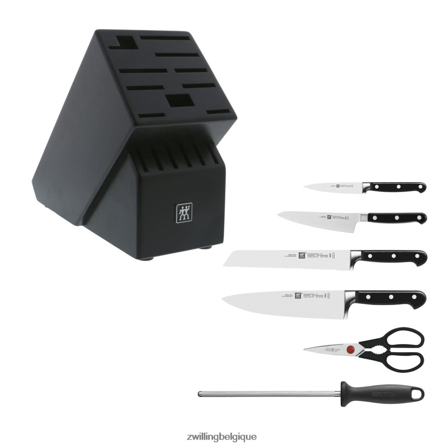 Zwilling Professional S 7 pièces, ensemble de blocs à couteaux, noir mat coutellerie 206XHX111