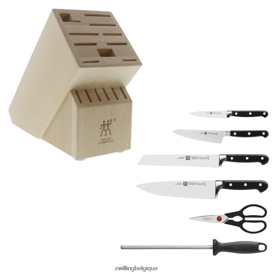 Zwilling professionnel s 7 pièces, jeu de blocs à couteaux, naturel coutellerie 206XHX112