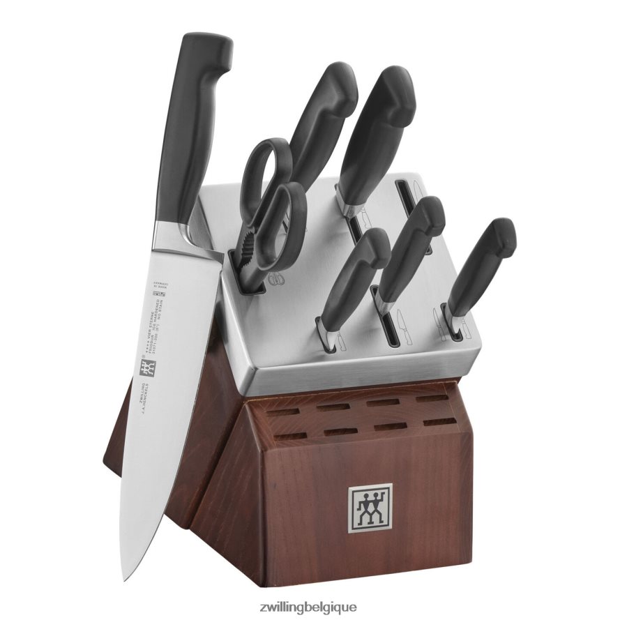 Zwilling Ensemble de blocs de couteaux auto-affûtants quatre étoiles, 8 pièces, noyer coutellerie 206XHX35