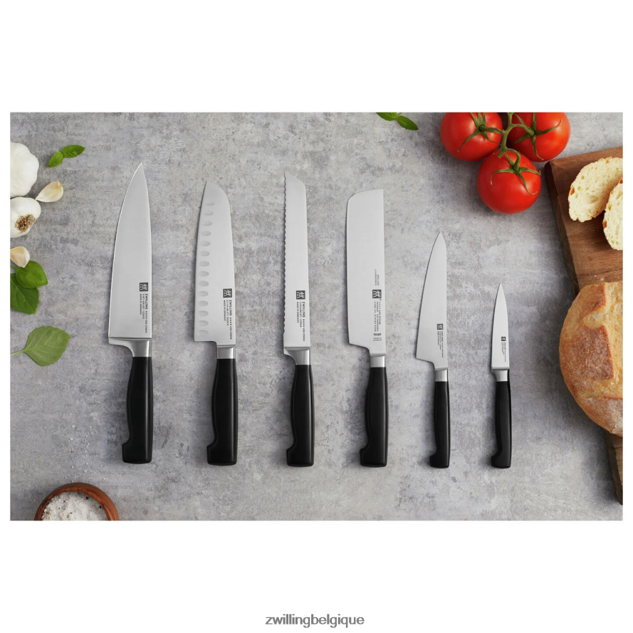 Zwilling Santoku quatre étoiles 7 pouces, bord creux coutellerie 206XHX37