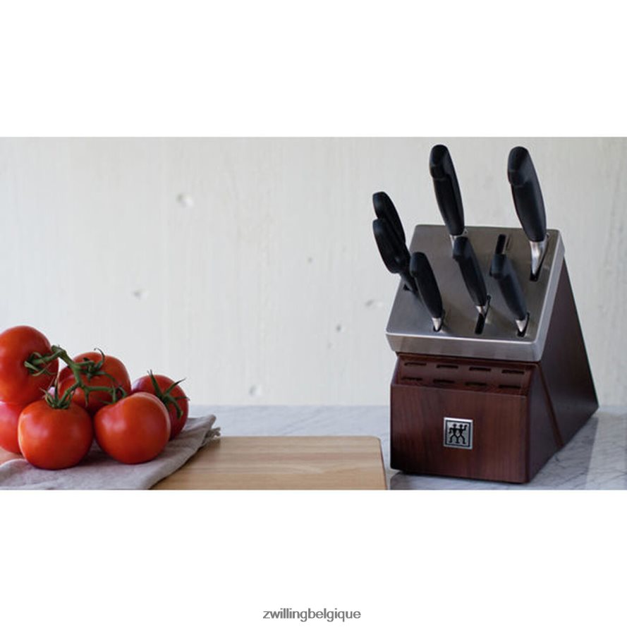 Zwilling ensemble de blocs de couteaux auto-affûtants quatre étoiles, 7 pièces, argent-noir coutellerie 206XHX8