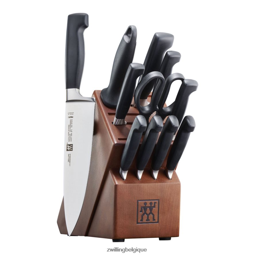 Zwilling quatre étoiles 12 pièces, ensemble de blocs de couteaux, noyer coutellerie 206XHX369