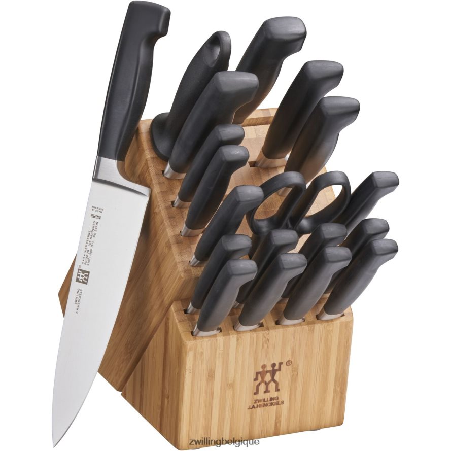 Zwilling quatre étoiles 20 pièces, ensemble de blocs à couteaux, naturel coutellerie 206XHX24