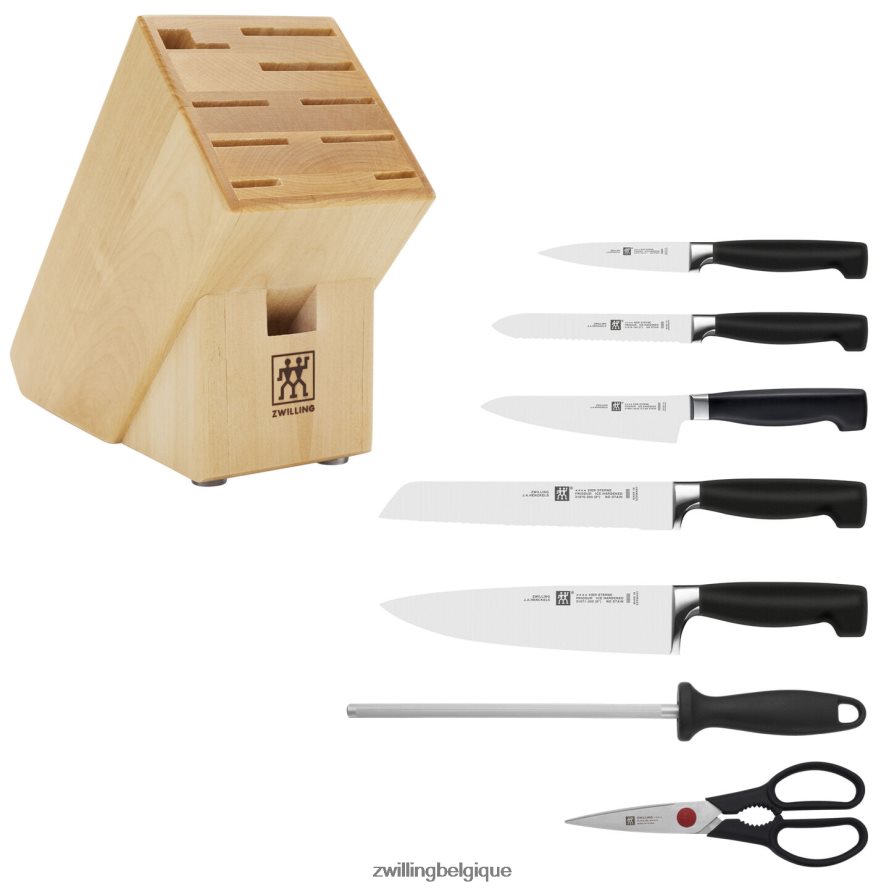Zwilling quatre étoiles 8 pièces, ensemble de blocs de couteaux, naturel coutellerie 206XHX2
