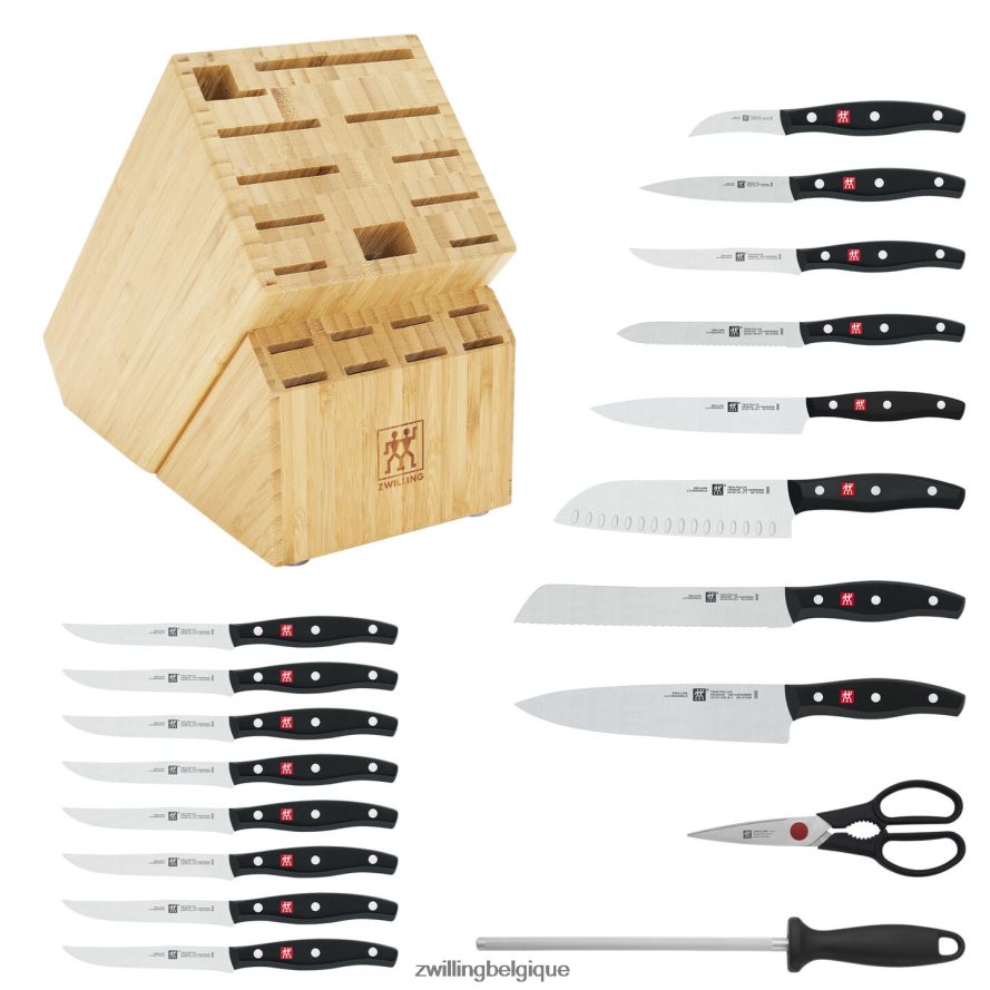 Zwilling Twin Signature 19 pièces, ensemble de blocs de couteaux coutellerie 206XHX360