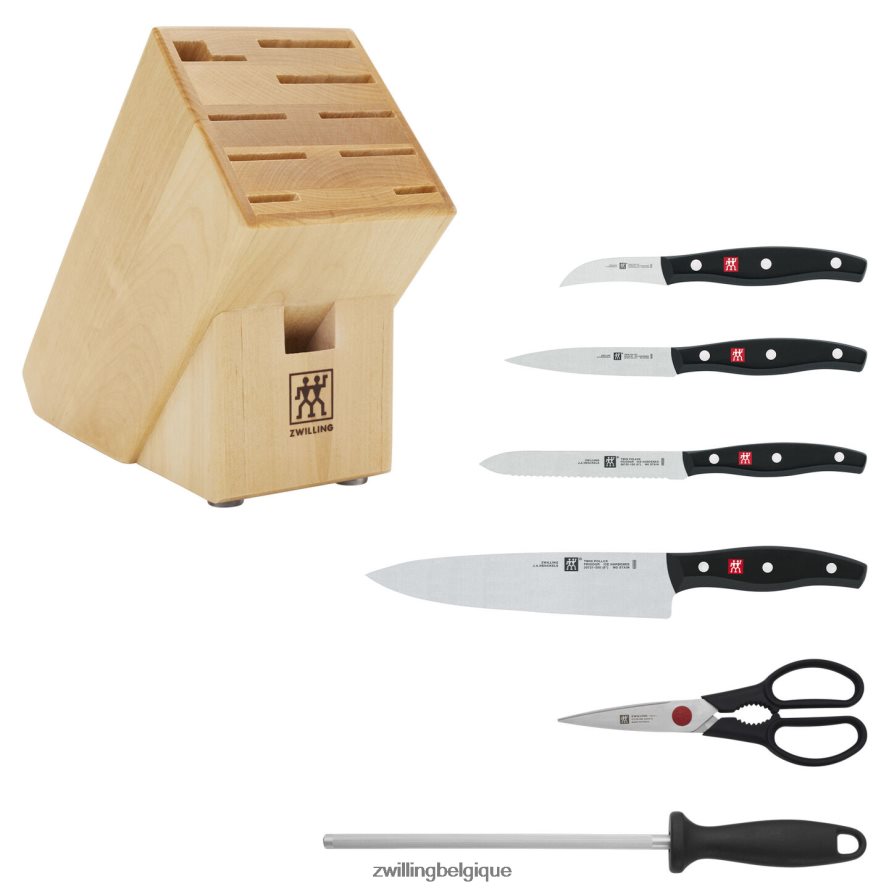 Zwilling Twin Signature 7 pièces, ensemble de blocs à couteaux, naturel coutellerie 206XHX381