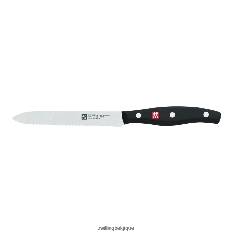 Zwilling couteau utilitaire double signature de 5 pouces, bord dentelé coutellerie 206XHX281