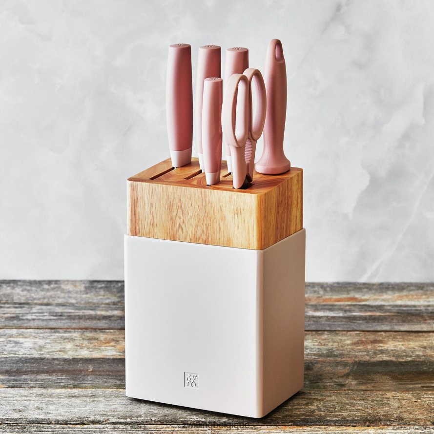 Zwilling maintenant 7 pièces, ensemble de blocs à couteaux, rose coutellerie 206XHX118