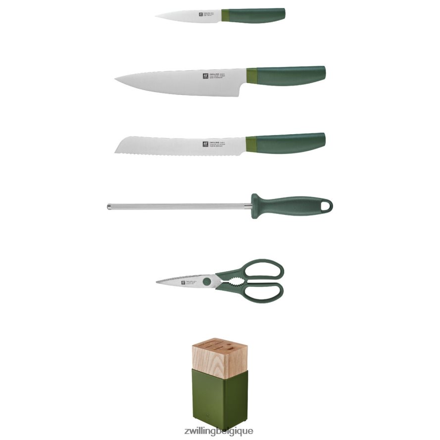 Zwilling now s 6 pièces, ensemble de blocs de couteaux z now s, vert lime coutellerie 206XHX377