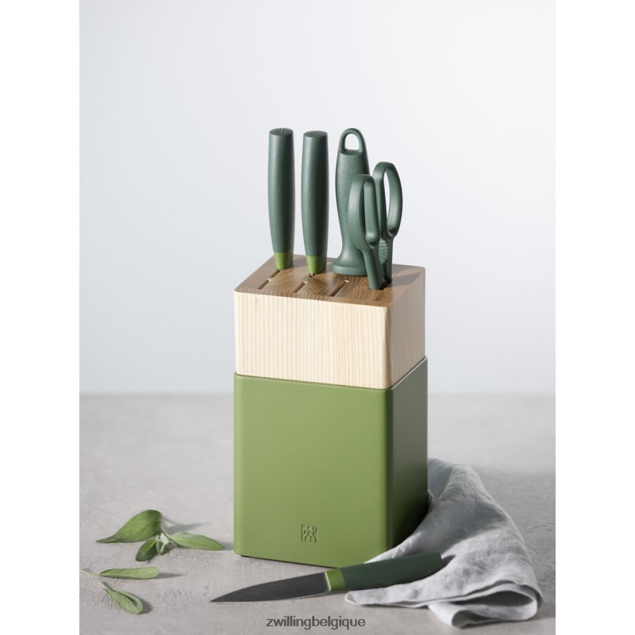 Zwilling now s 6 pièces, ensemble de blocs de couteaux z now s, vert lime coutellerie 206XHX377