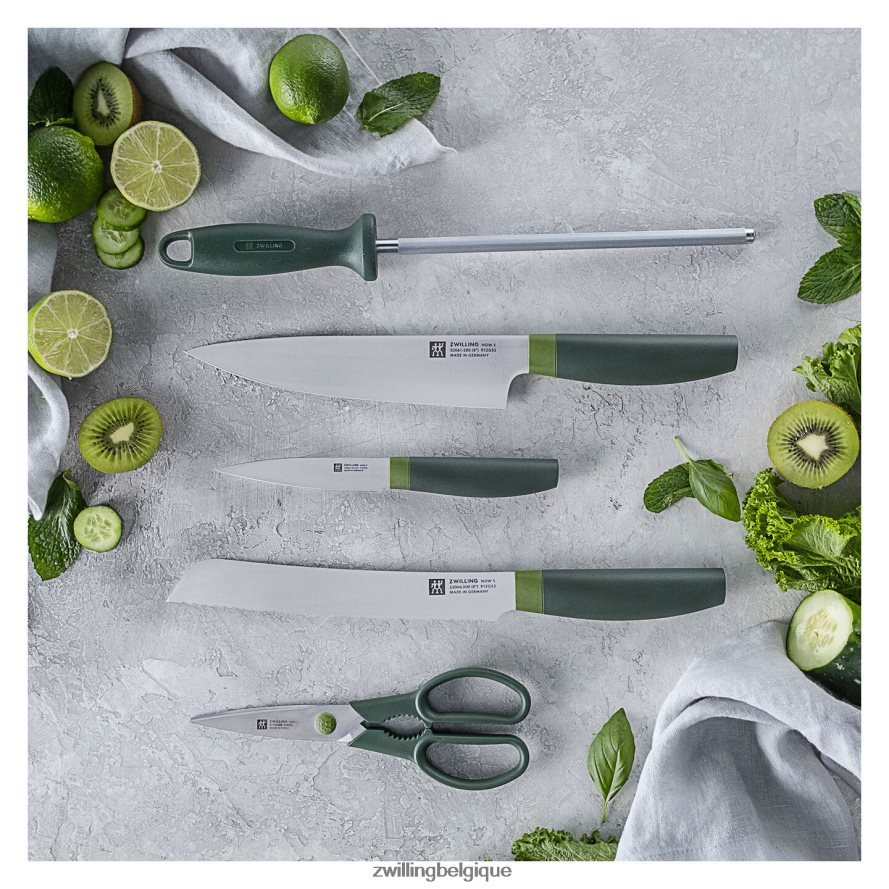 Zwilling now s 6 pièces, ensemble de blocs de couteaux z now s, vert lime coutellerie 206XHX377