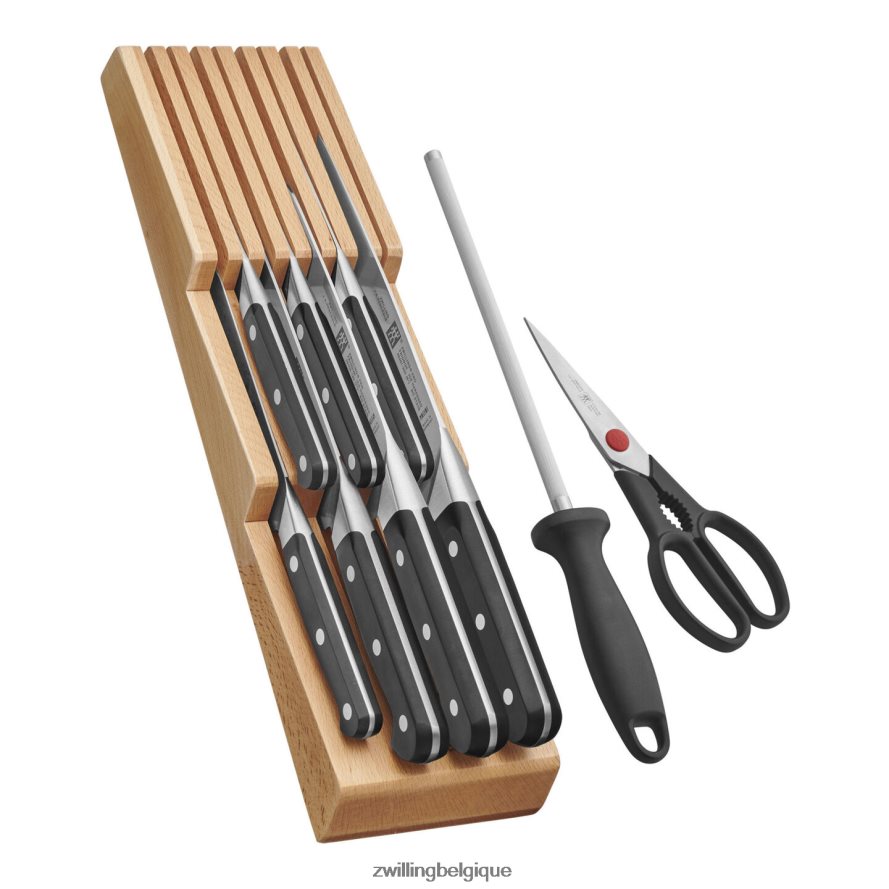 Zwilling pro 10 pièces, ensemble de blocs avec plateau à couteaux en bois de hêtre, naturel coutellerie 206XHX25