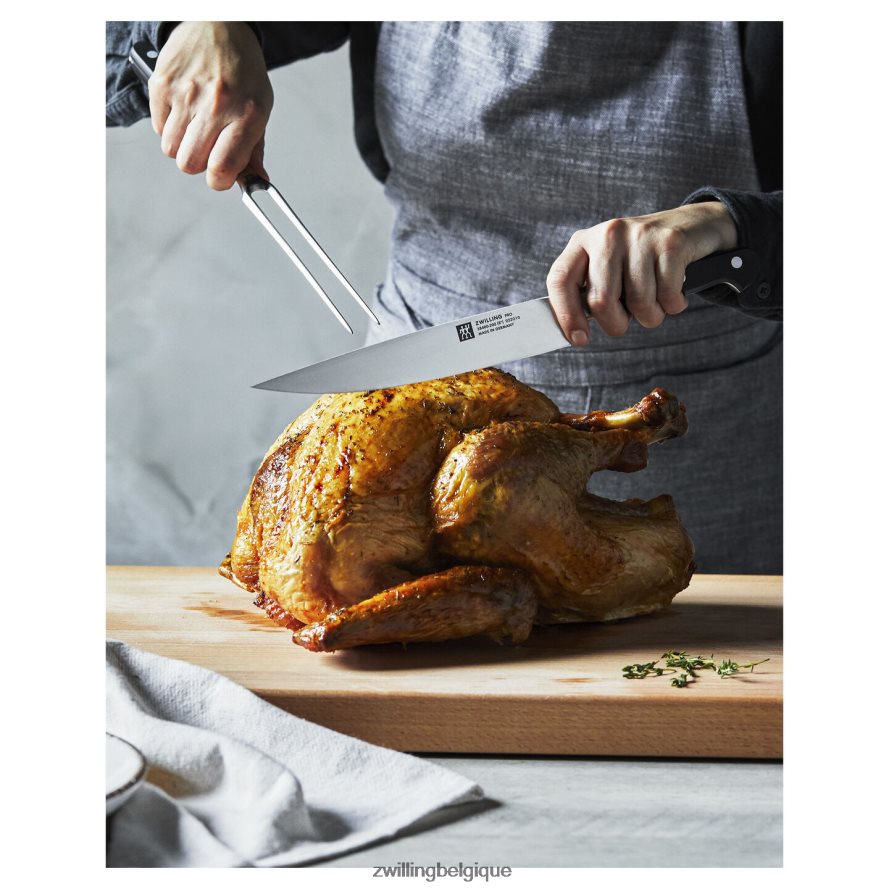 Zwilling pro 2 pièces, ensemble couteau à découper et fourchette coutellerie 206XHX77