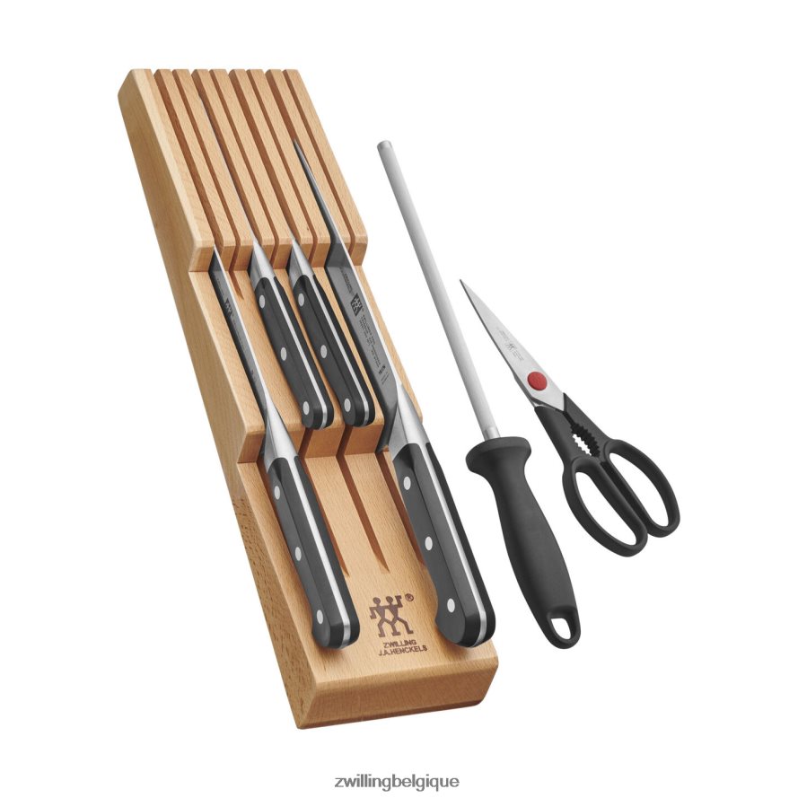 Zwilling pro 7 pièces, ensemble de blocs avec plateau à couteaux en bois de hêtre, naturel coutellerie 206XHX36