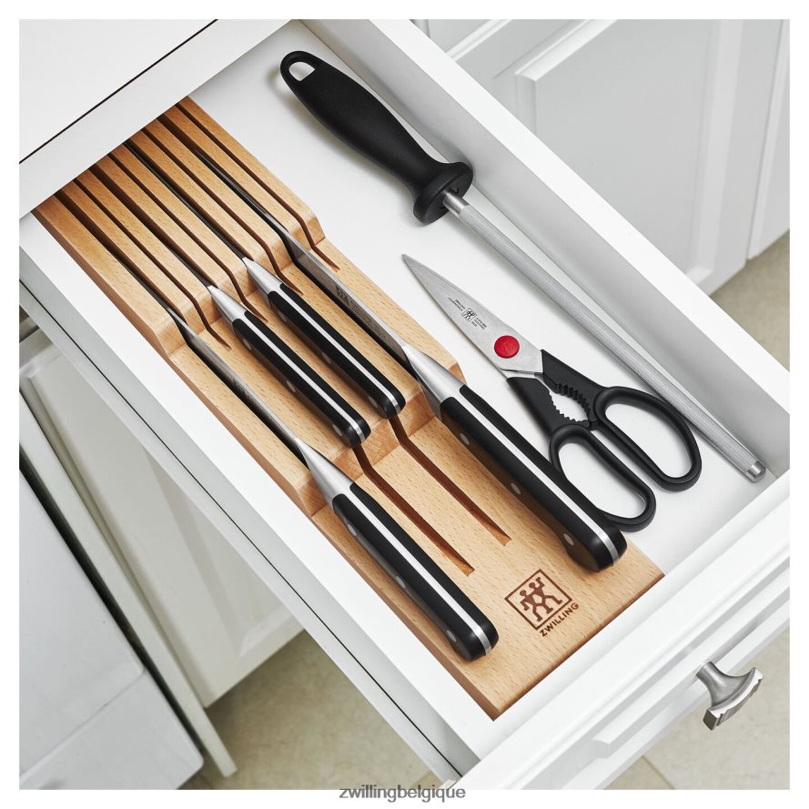 Zwilling pro 7 pièces, ensemble de blocs avec plateau à couteaux en bois de hêtre, naturel coutellerie 206XHX36