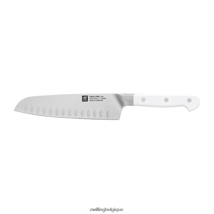 Zwilling pro le blanc couteau santoku mince à bord creux de 7 pouces coutellerie 206XHX212