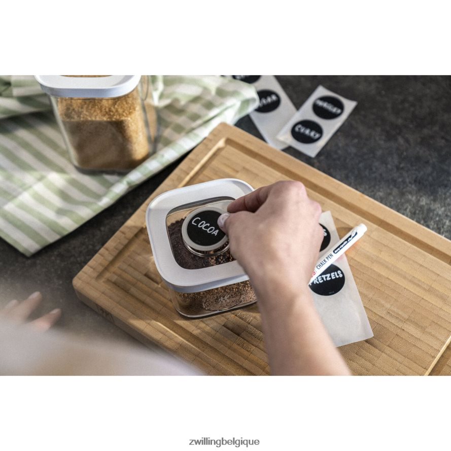 Zwilling Ensemble d\'étiquettes en silicone Fresh & Save Cube avec marqueur à craie, paq. 11 cuisine 206XHX480