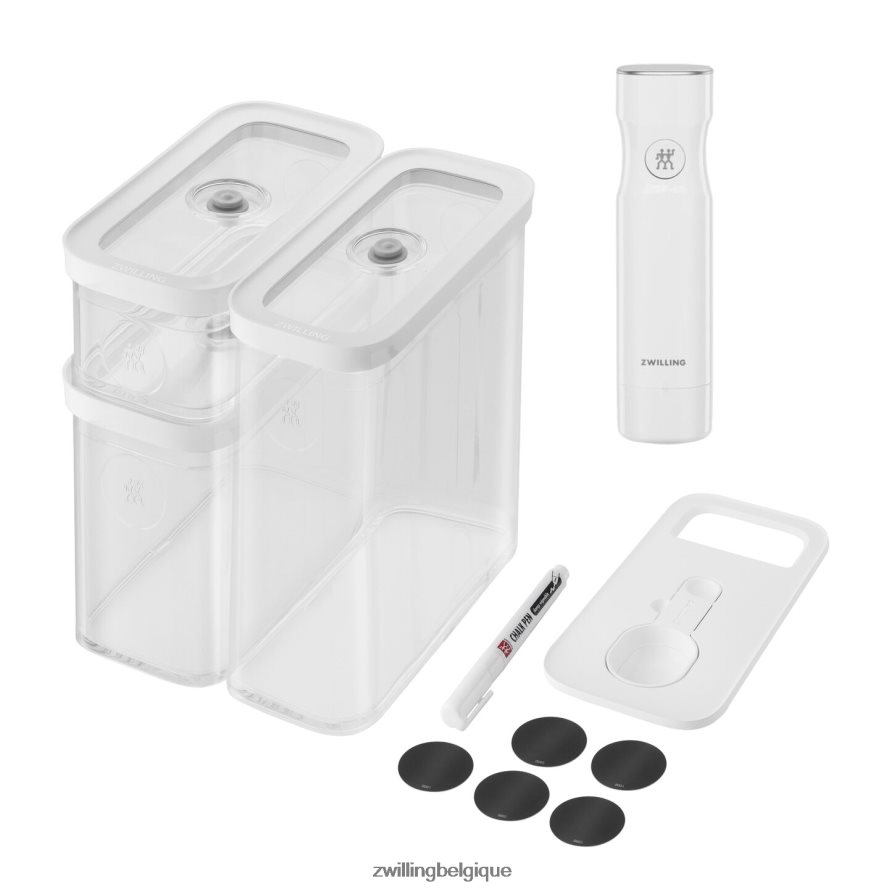 Zwilling set de récipients cubes Fresh & Save avec pompe à vide, moyen, 6 pièces, blanc transparent cuisine 206XHX478